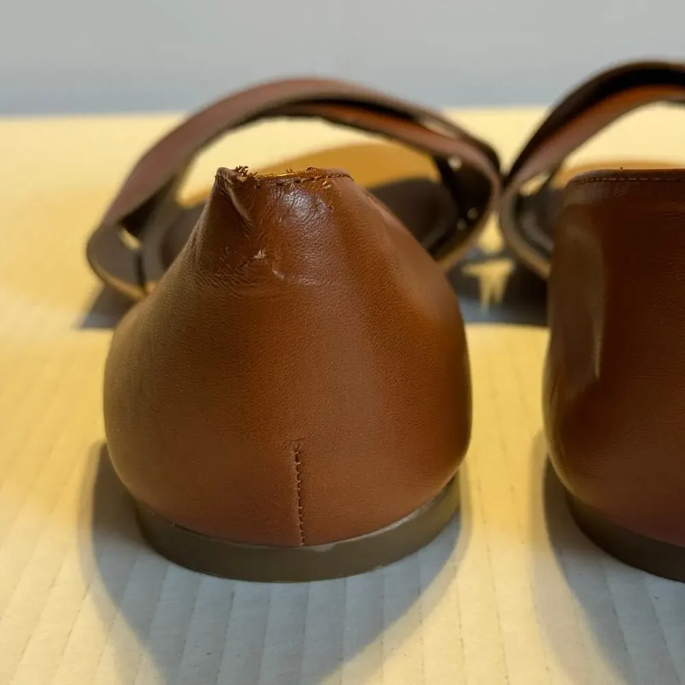 Torrid Women’s Brown Faux Leather Flat Sandals Slip On Criss Cross Open Toe Sz10 - Picture 9 of 9